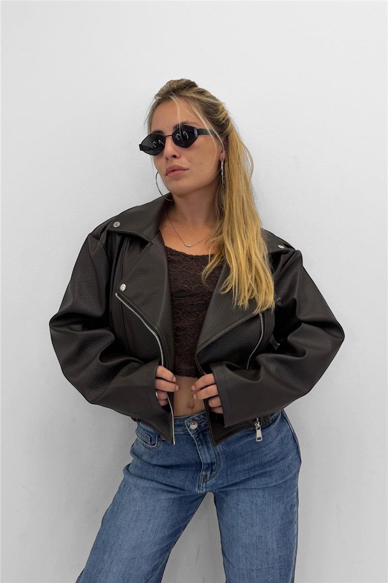 giubbotto effetto pelle biker
